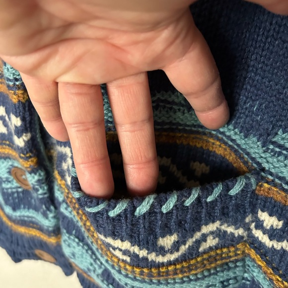 Sundance Wool Cardigan “Rare”Knit Spirit Winds Horse Red/Blue Small EUC - Picture 10 of 15